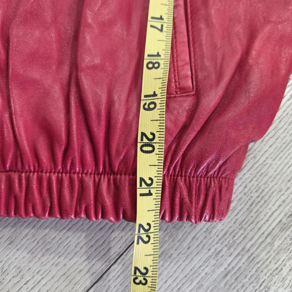Vintage 90s  Leather Bomber Jacket - Picture 11 of 12